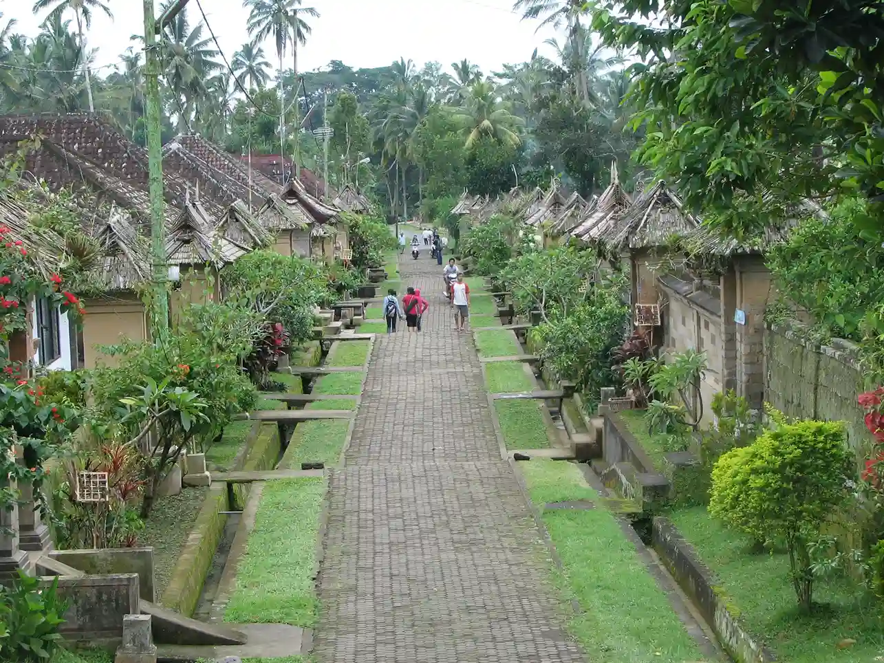 The swept stone lane and matching gateways of Penglipuran, a traditional Balinese village in Bangli