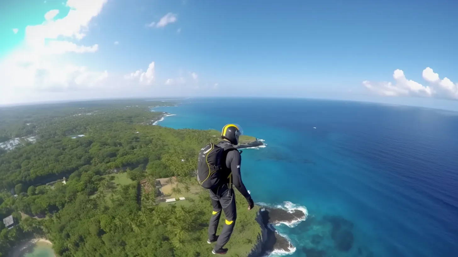 The reef and headlands of the Bali coastline seen from high above